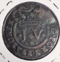 Moeda 3 Reis de 1720 em Cobre - Rei João V - Monarquia