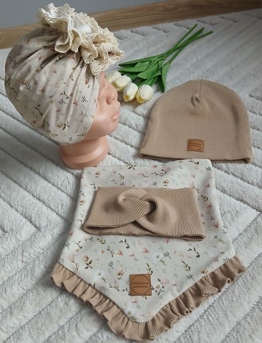 Czapka turban chusta i opaska handmade