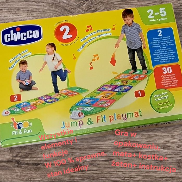 Interaktywna mata dla dzieci, dwie wersje gry w klasy + gratis/ Chicco