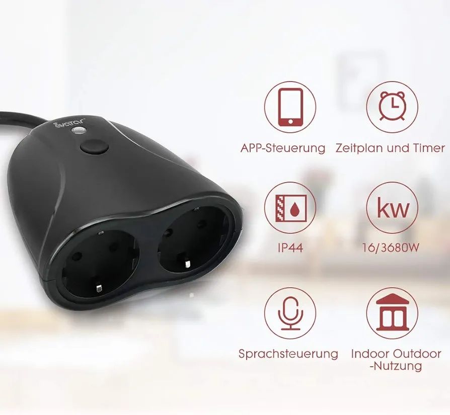 Inteligentny rozgałęźnik zewnętrzny smart alexa wifi avatar yt-e004