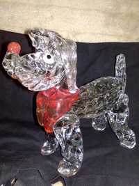 Figurka Pies ze szkła transparentnego