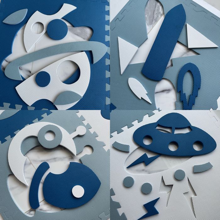 Дитячий, розвиваючий ігровий килимок-пазл «Космос»