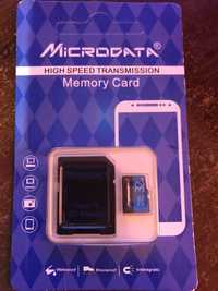 Карта памяти microsd Microdata 32Гб с адаптером в упаковке. Класс 10