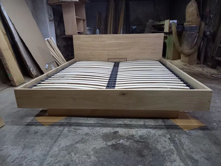 Lożko Dębowe Drewniane 140x200 Pojemnik Na Pościel