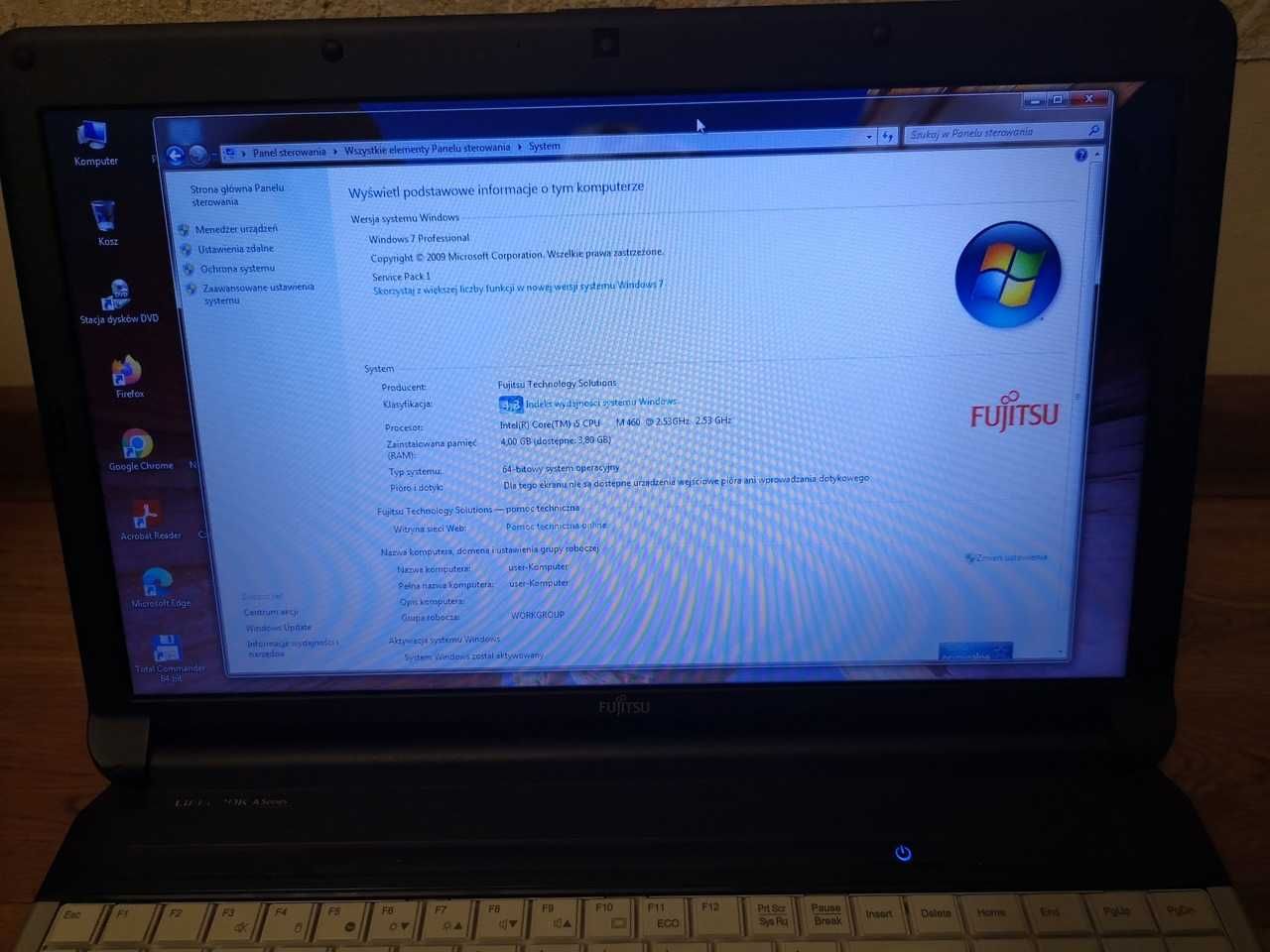 Fujitsu Lifebook A530, 15,6", i5 2,53 GHz, RAM 4GB, 320 GB