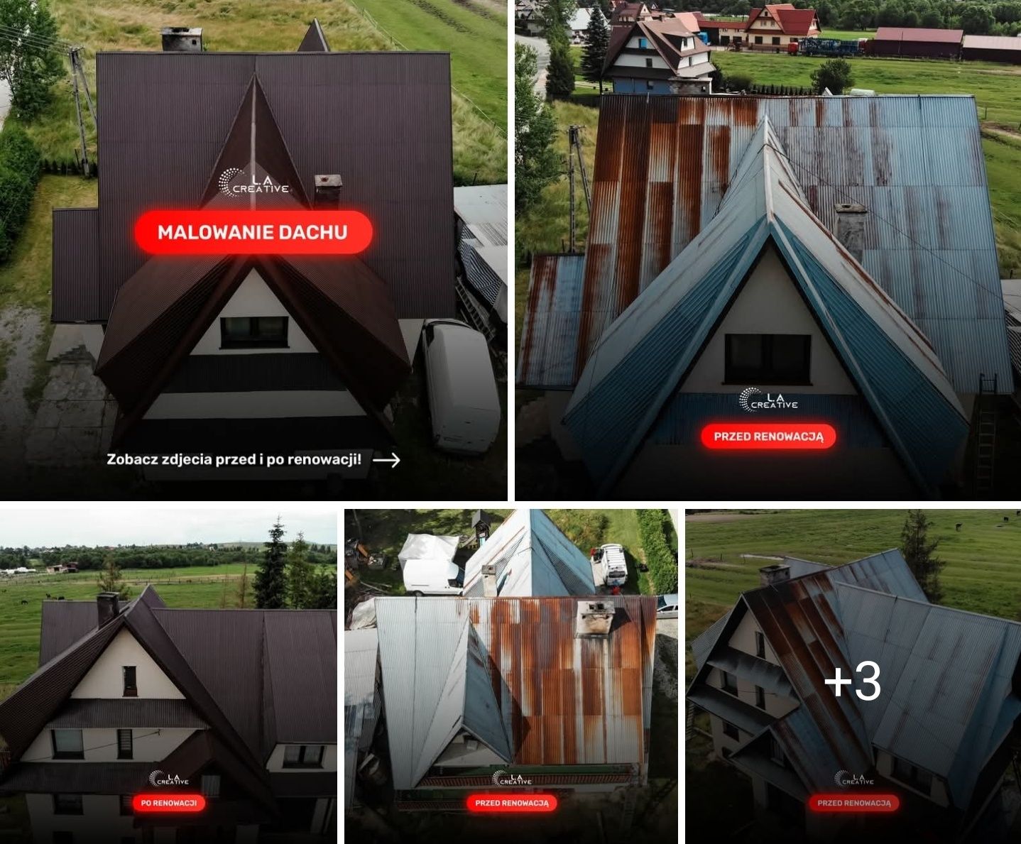 Malowanie dachów Mycie dachów Malowanie dachówki rynny kominy