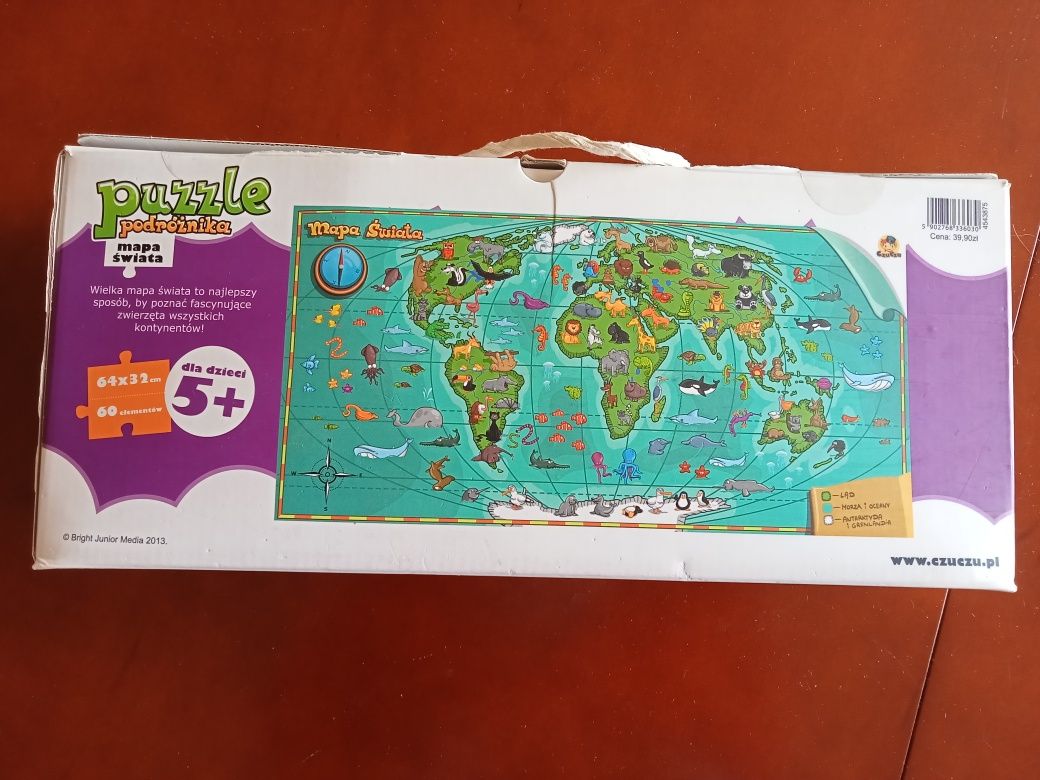 Puzzle mapa świata CzuCzu 60 elementów 5+