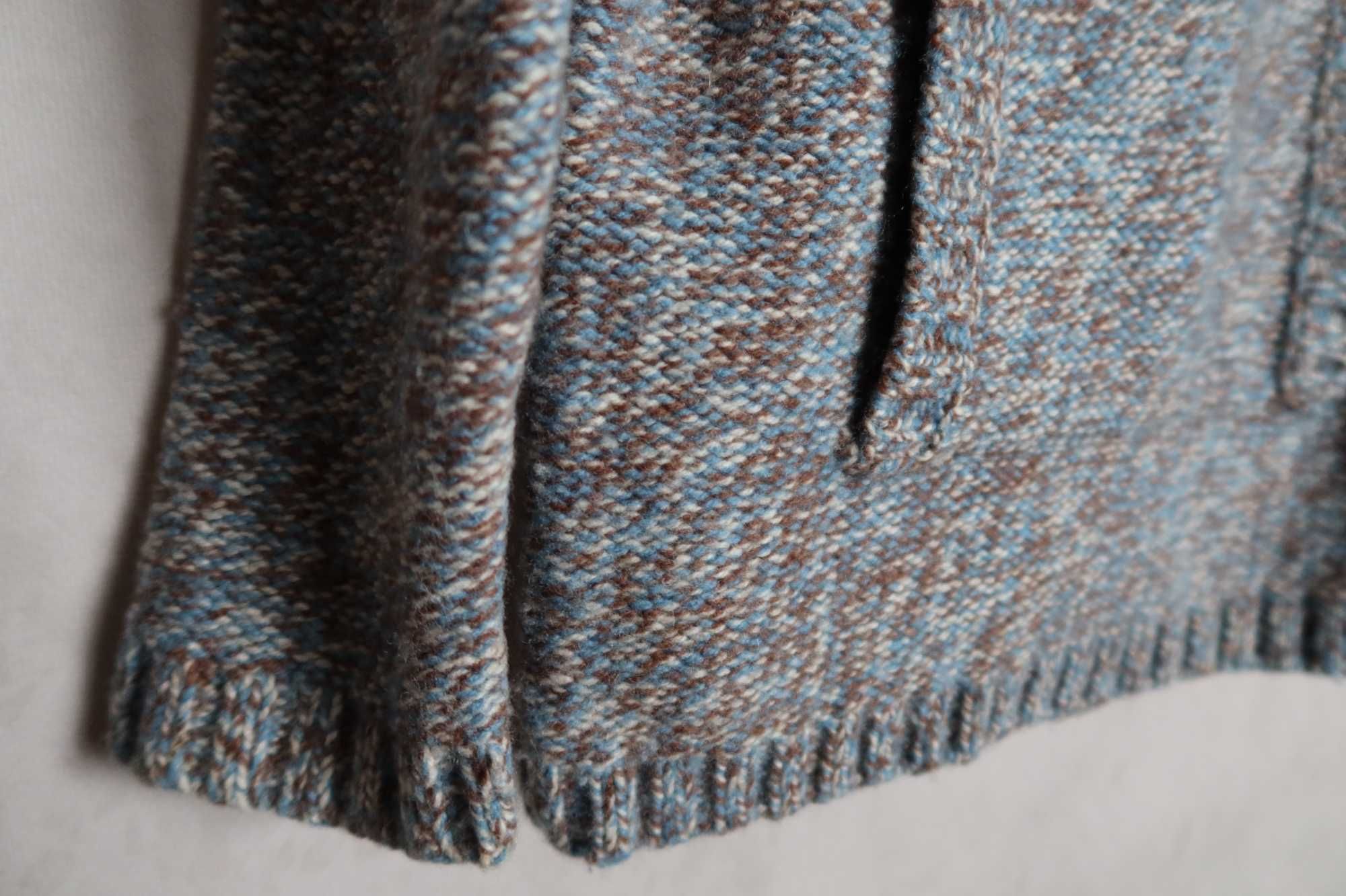 Sweter 116 MINI A TURE Copenhagen wełna wełniany ciepły turkus brąz