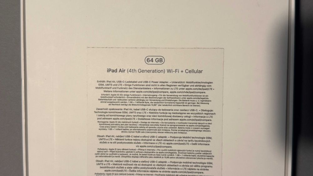 iPad Air 11" 4gen 64GB Wifi + Cellular