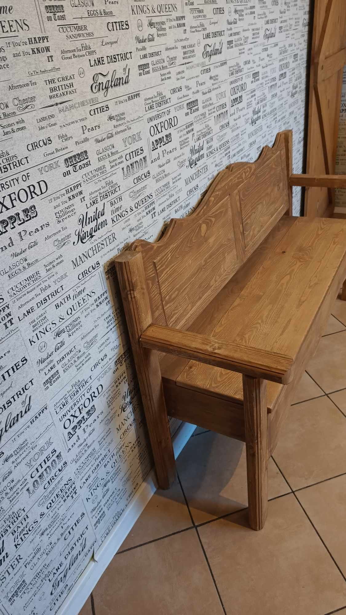 Ławka w stylu prowansalskie wiejskim farmhous shabby Chic szlabanek