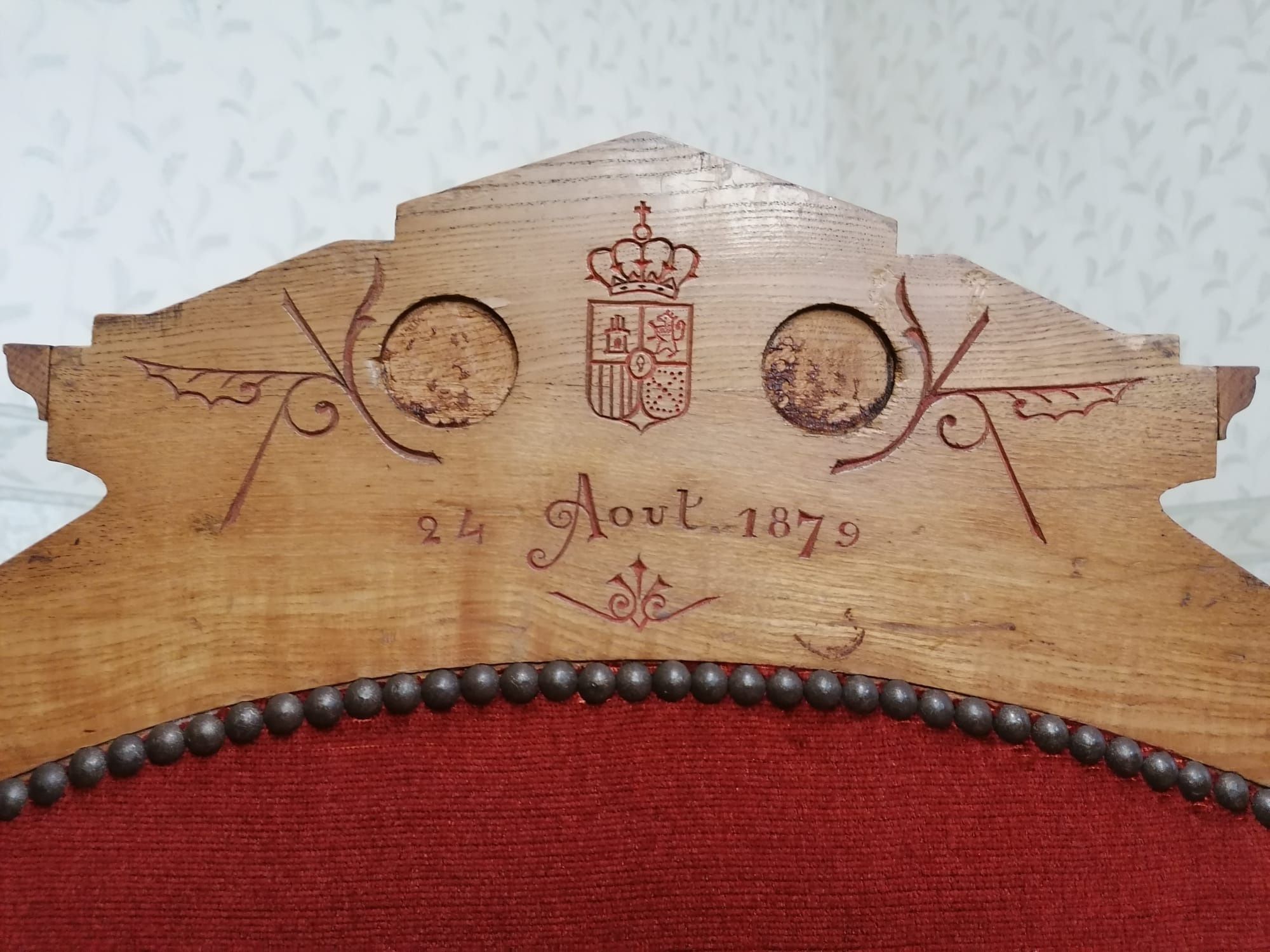 Dwa fotele trony eklektyczne 1879r  /