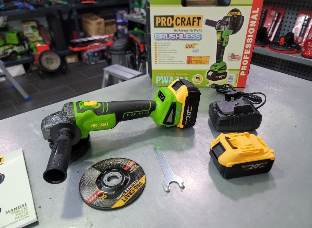 Аккумуляторная болгарка Бесщеточная ProCraft PWA216 2Акум 4.0Ah Makita