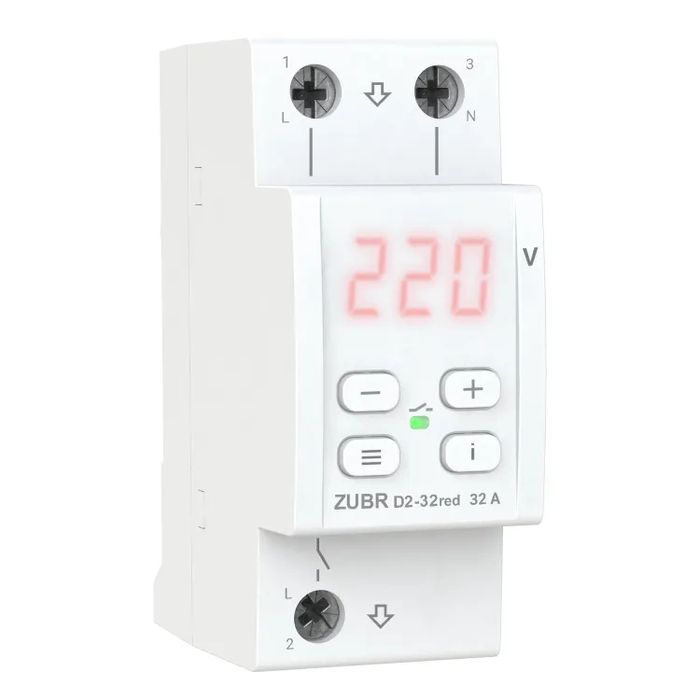 Реле напруги Zubr D2-40 red. Є 32, 50, 63 А