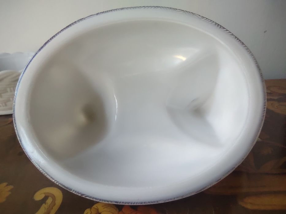 Szkło Ząbkowice kura biała 21cm kolekcja PRL