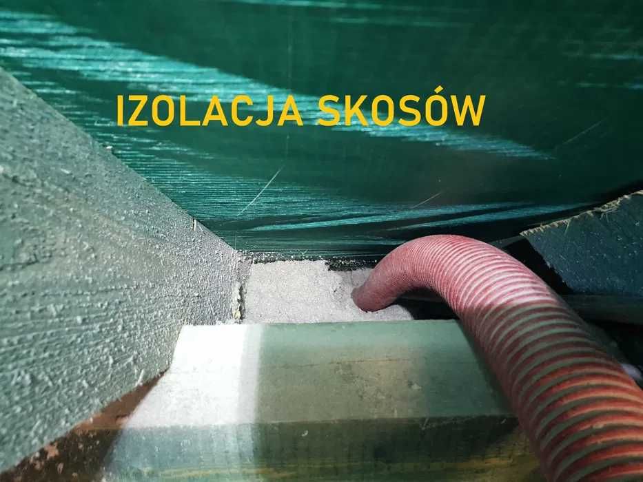 Ocieplenie poddasza - Skosy Strop Stropodach , Izolacje celuloza wełna