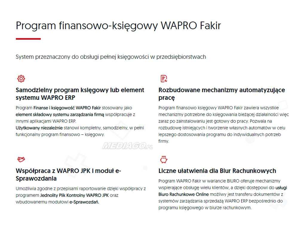 Oprogramowanie WAPRO ERP WF Mag Fakir Kaper Fakturka