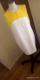 piękna sukienka ZARA z żółtym akcentem