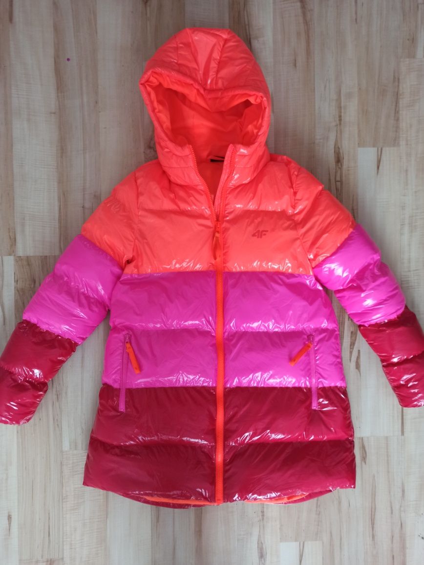 Kurtka 4F puchowa kolorowa pikowana XS puffer damska