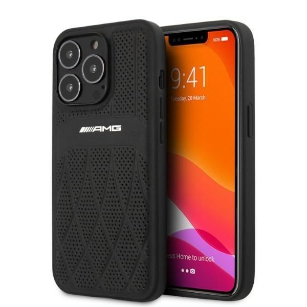 Etui Skórzane AMG do iPhone 13 Pro Max 6,7" - Czarny