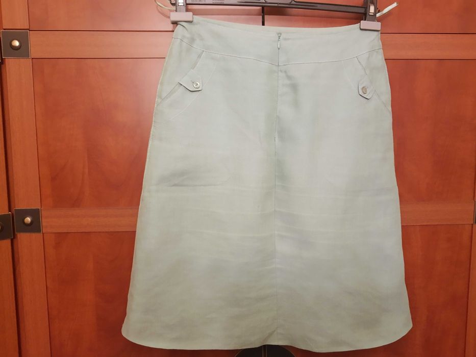 Spódnica zielona na lato 100% len marki BOLERO