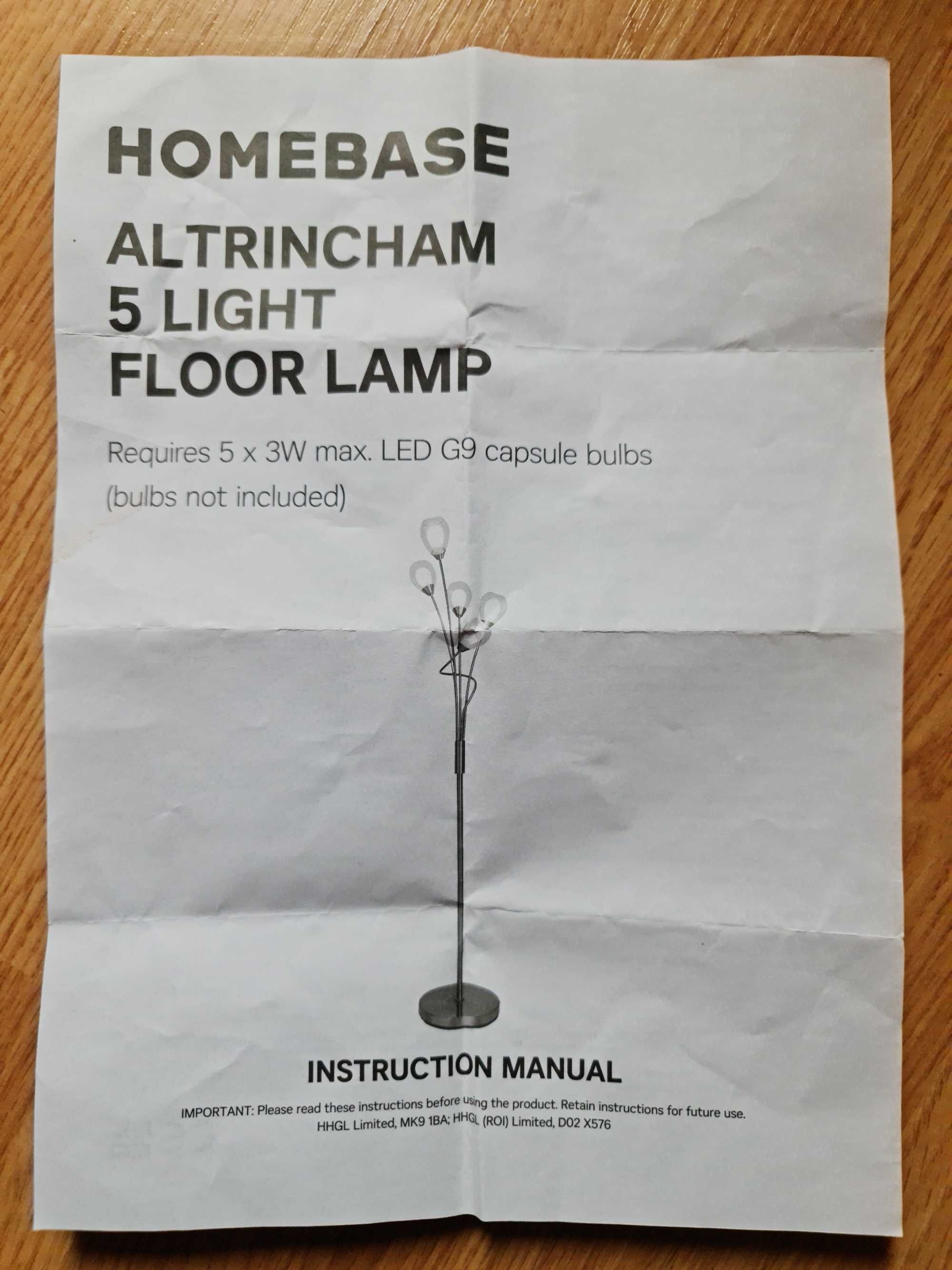 2 szt. Lampa Homebase Altrincham 5 Light NA CZĘŚCI lub w całości