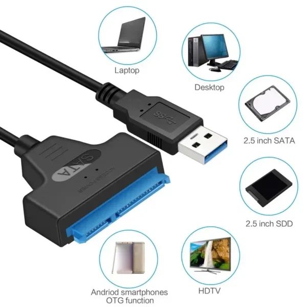 Adaptador USB 3.0 para discos Sata/SSD 2.5"