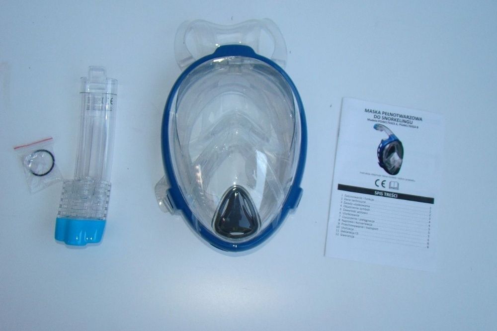 Maska do nurkowania pełnotwarzowa z fajką rozm. L/XL