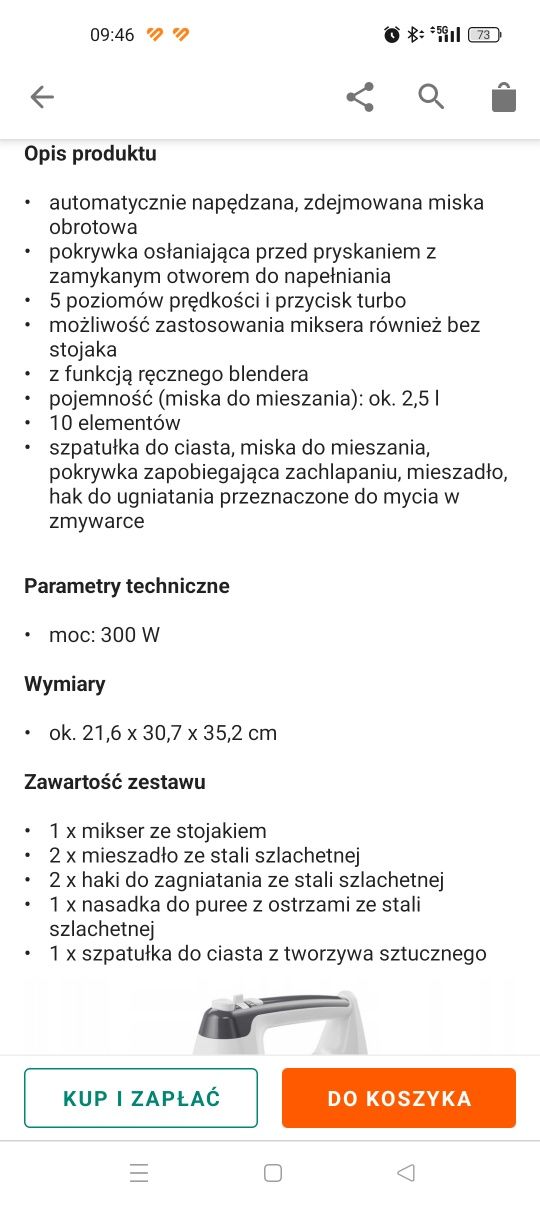 Mikser z misą Silvercrest