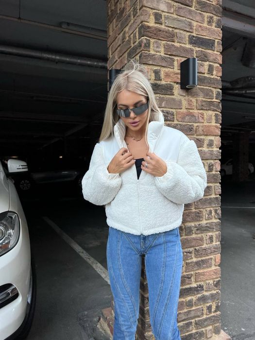 Вкорочена жіноча курточка барашек, баранчик, Тепла зимова курточка