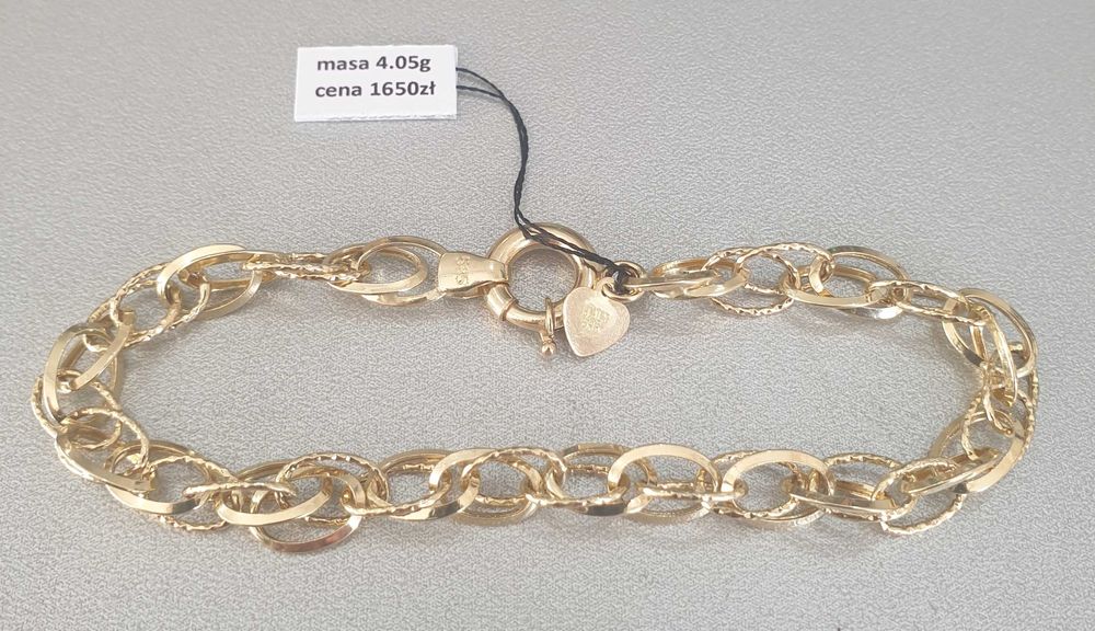 Złota bransoletka pr.585 waga 4.05g dł.18.5cm nowa