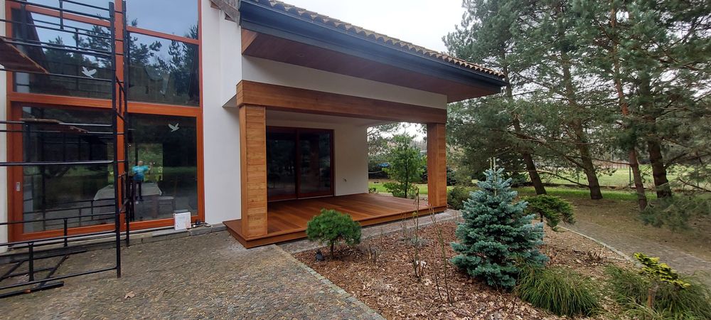 Taras,Altana,Wiata,Elewacja drewniana, konstrukcje drewniane pod panel
