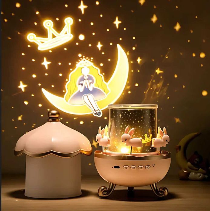 Светильник LED  "Карусель зайчиков" с музыкой, слайдами, Bluetooth