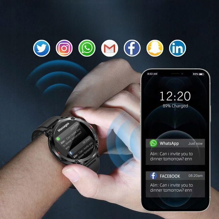 Smartwatch Zegarek Męski 600mah Rozmowy 1,6 Cal Pl