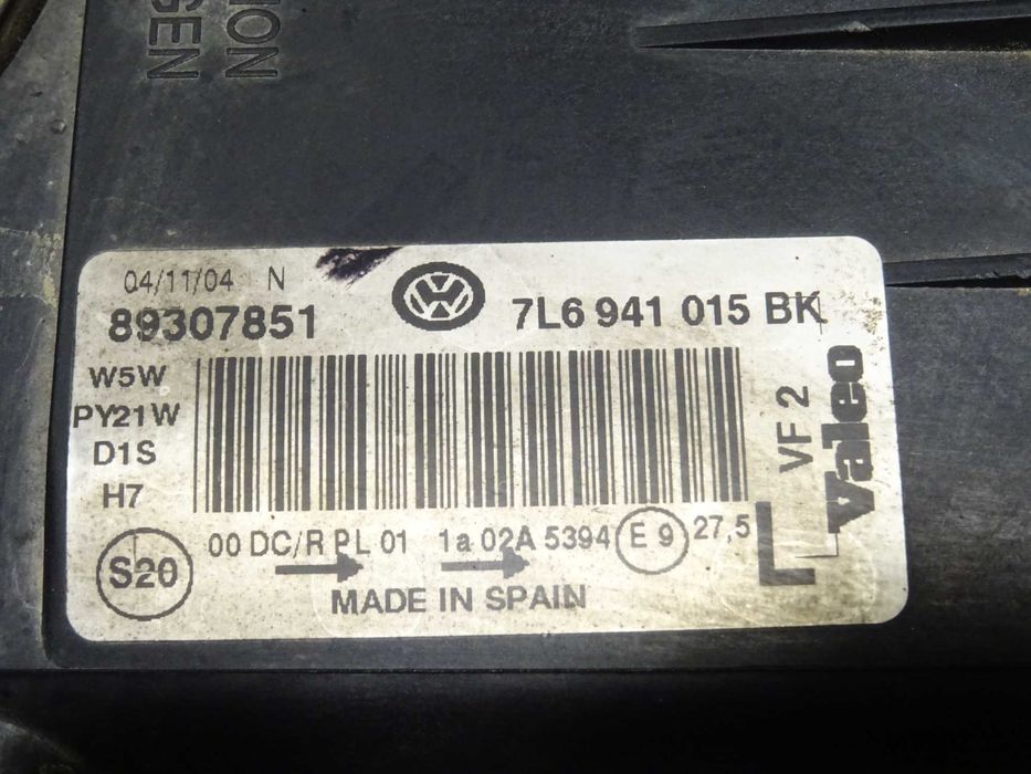 lampa przód przednia lewa xenon vw touareg i 1 02-06 7l6.941015bk