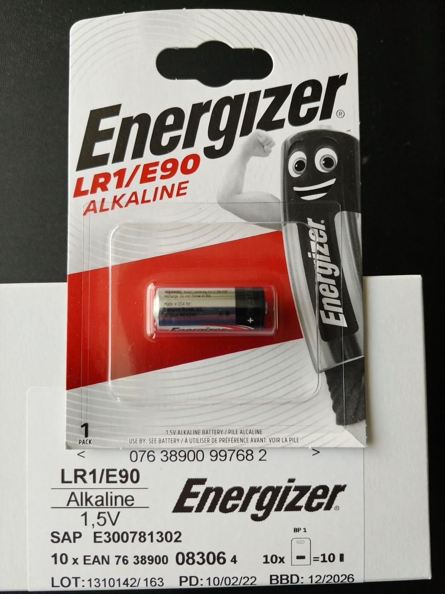 Батарейка Energizer Alkaline LR1/E90 (810, 910A,MN9100) 1.5V, бл. 1 шт