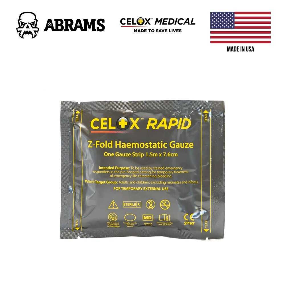 Гемостатичний бинт March Celox Rapid Mil Hemostatic Z-Fold Gauze