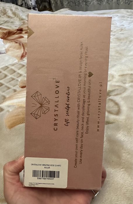 Кварцевый массажер для лица Crystallove Vibrating Rose Quartz Oller