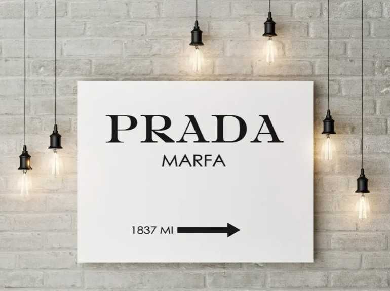 Grafika ścienna, plakat na ścianę napis "PRADA MARFA"