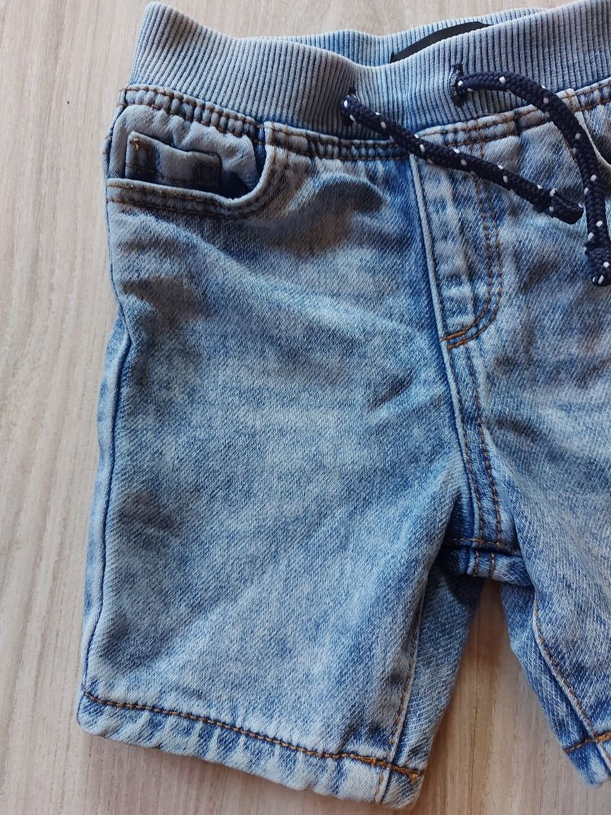 Spodenki dla chłopca krótkie jeansowe niebieskie szorty 80cm 9-12m