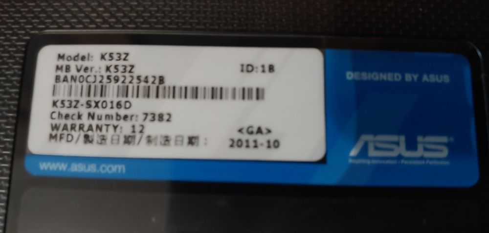 Ноутбук  ASUS K53z  ОЗУ 8ГБ, HD500ГБ