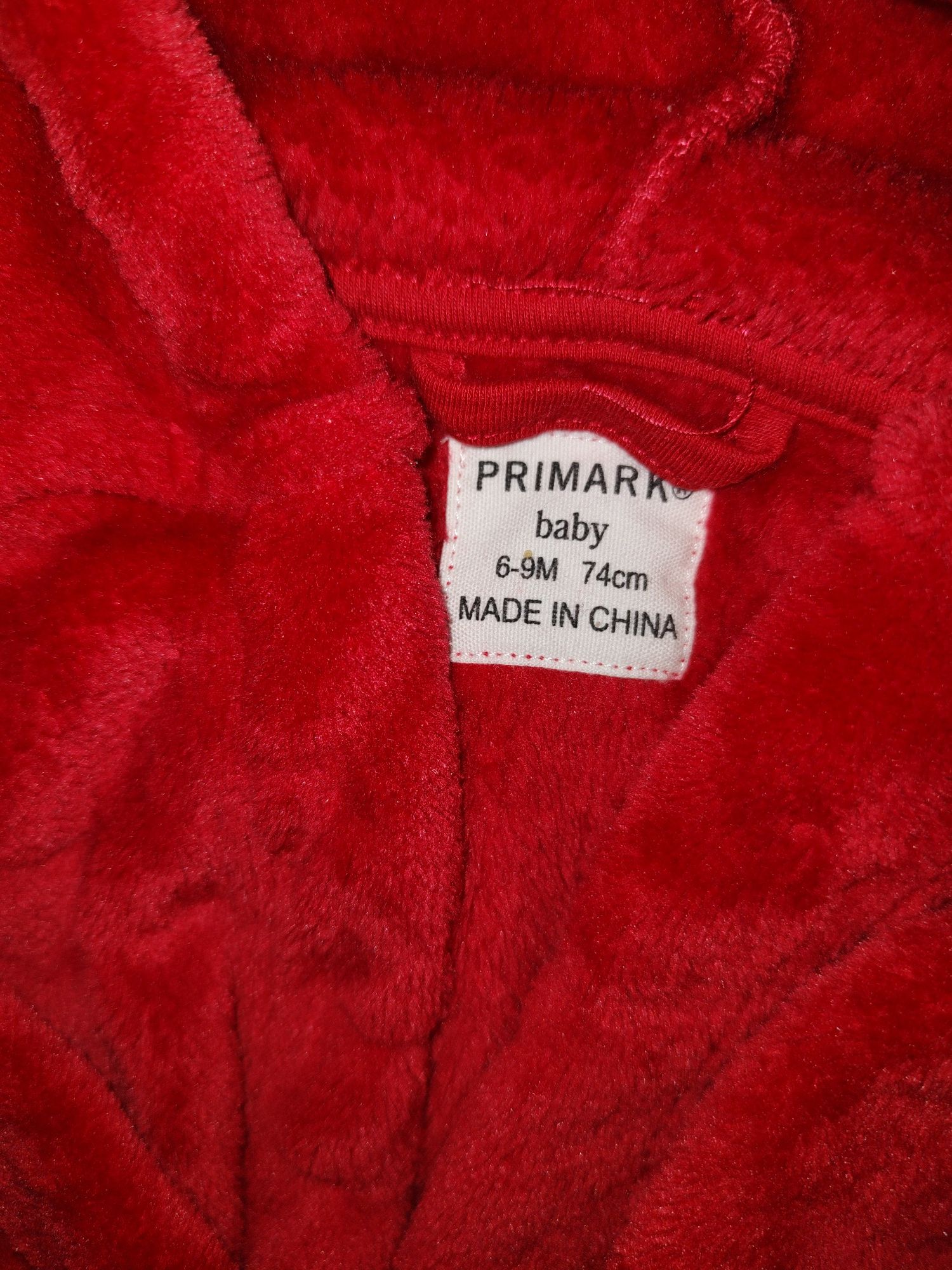 Szlafrok czerwony rozmiar 74 Primark