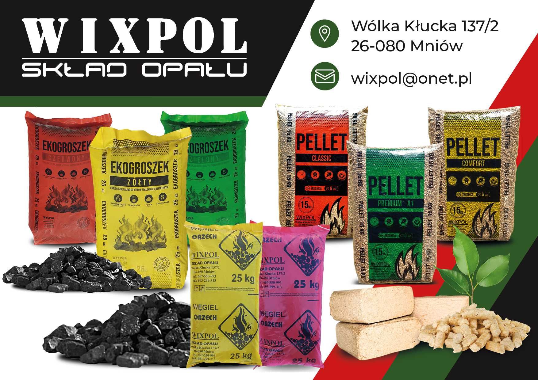 Pellet DANKROS, WIXPOL Skład Opału