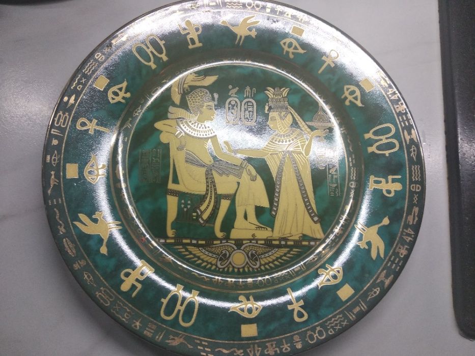 Тарелка коллекционная, настенная Птицы; посеребренная Lambidis; Египет