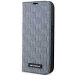 Etui Karl Lagerfeld Saffiano Monogram Na Iphone 14 Pro - Srebrne
