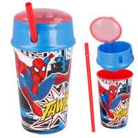 Kubek Na Przekąski Ze Słomką Spiderman 400Ml