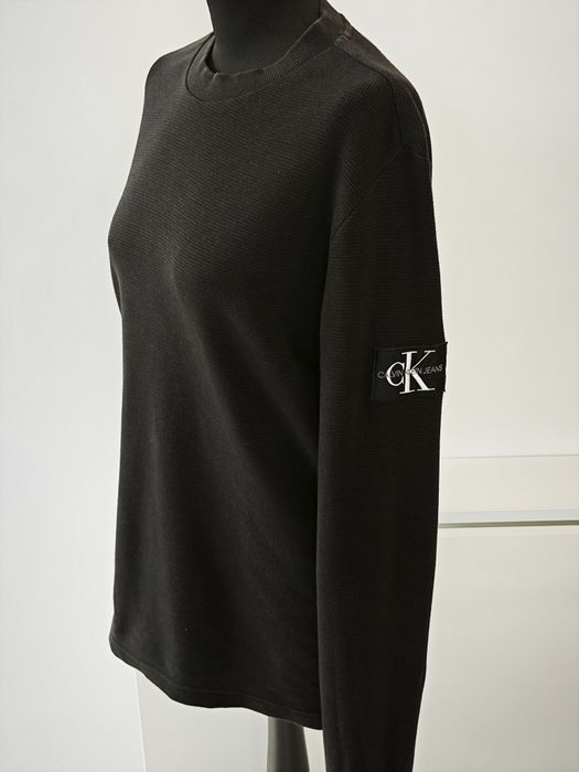 CK Jeans męski cienki sweter o strukturze waflowej - bawełna rozmiar M