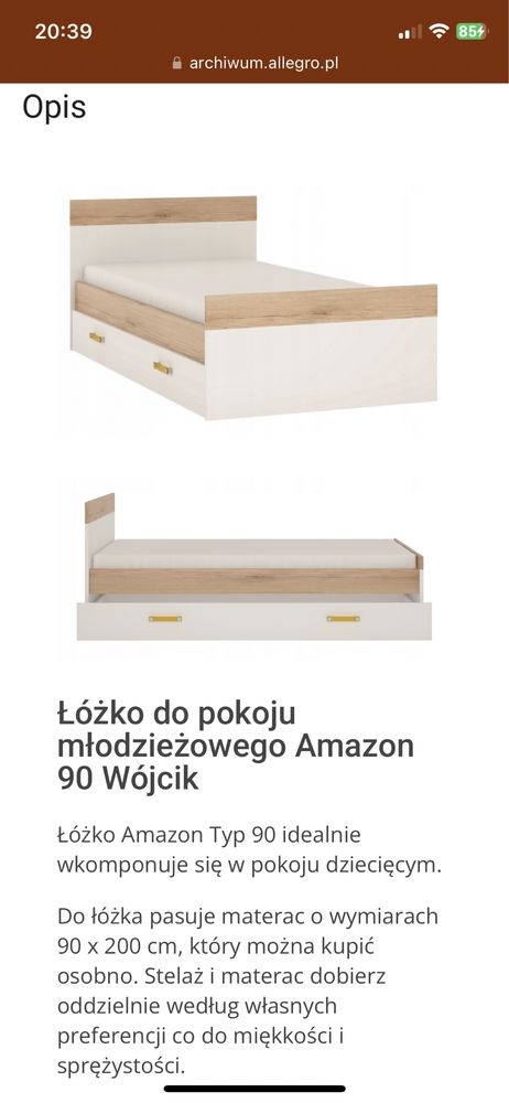 Łóżko Wójcik Amazon 90x200