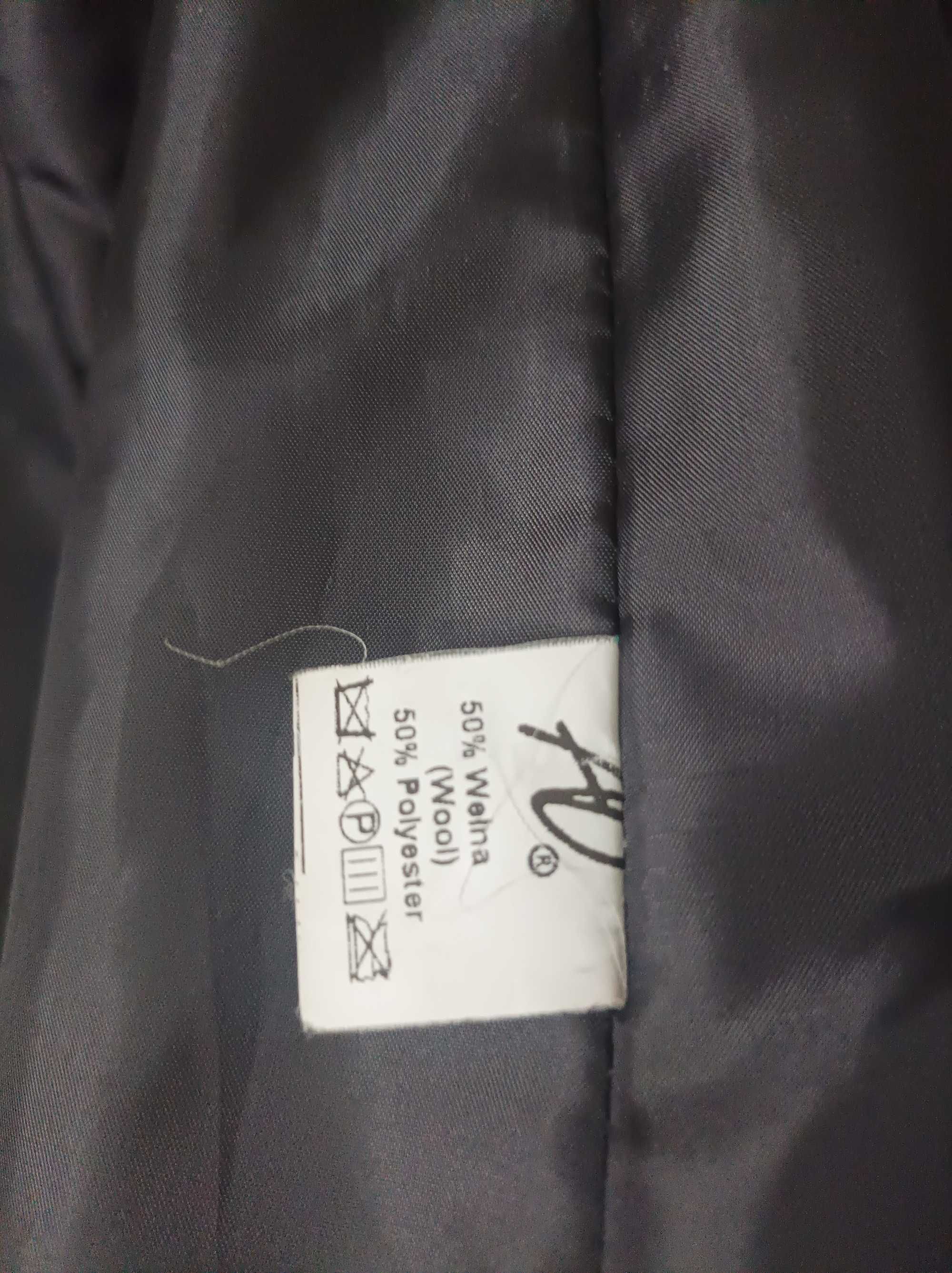 wełniany czarny płaszcz Adrianno Damianii orginalny wełna wool coat