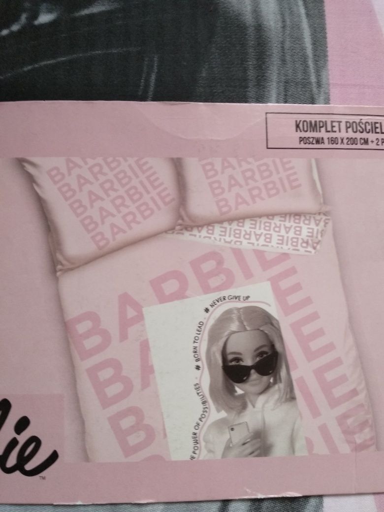 NOWA pościel satynowa Barbie 160x200 + 2 poszewki 70x80