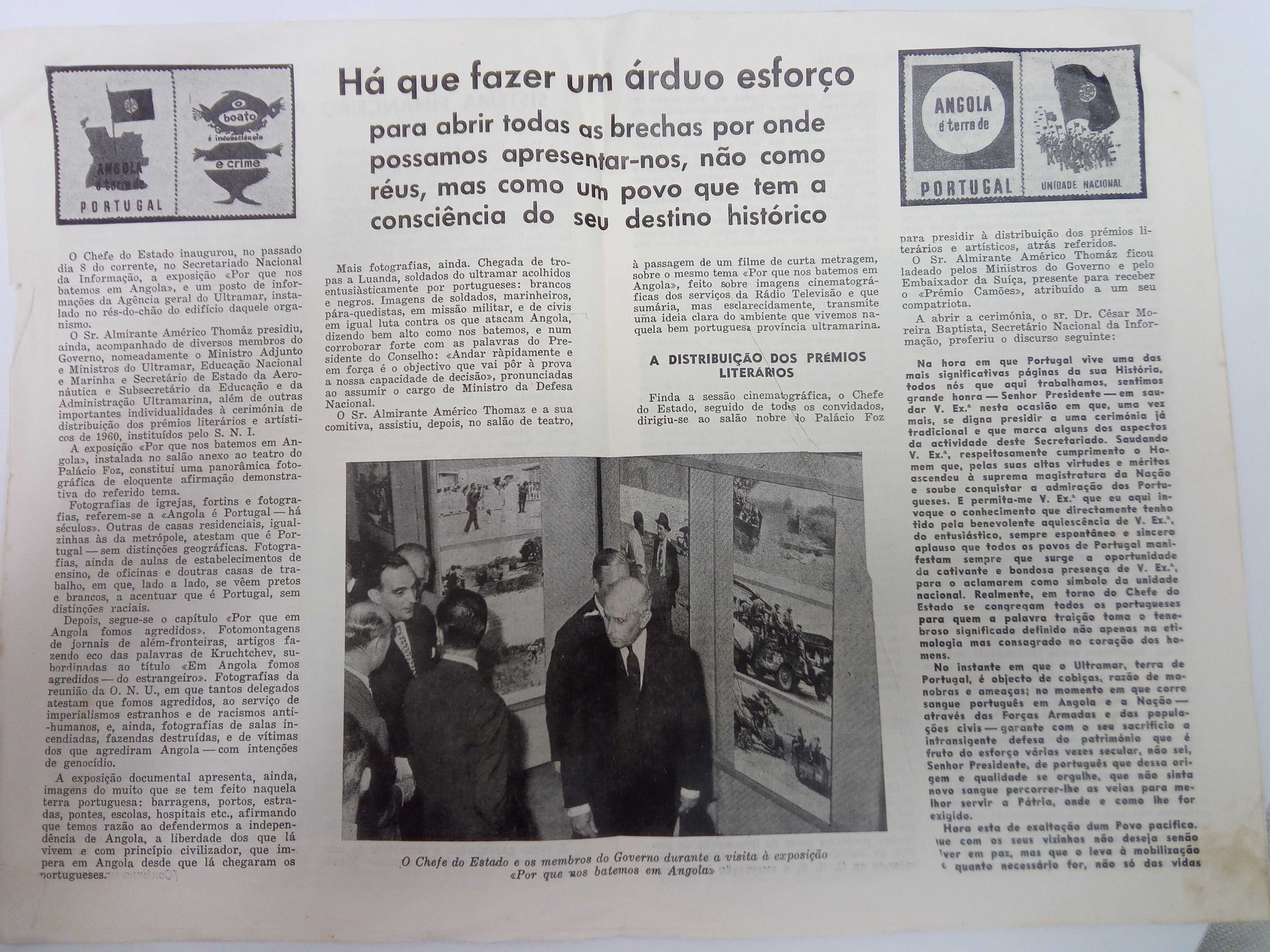 Noticias de Portugal "Boletim Semanal Sec Nac Informação" 1958 e 1961